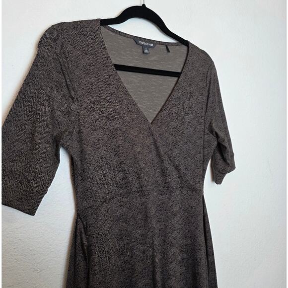 TOAD&CO Brown Cue Wrap Cafe A-Line Dress Samba Fabric Outdoor Fall Size Small - Picture 3 of 13